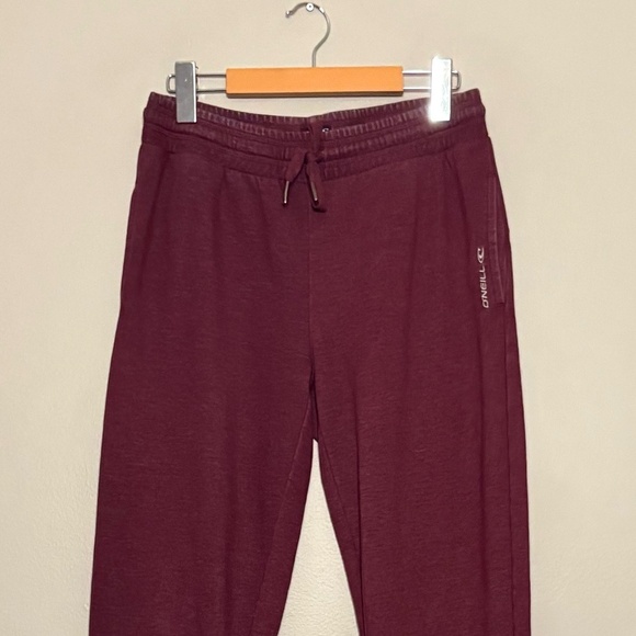 O'Neill Ultra Soft Heather Red Slim Cut Sweatpants Cuffed Ankles - Picture 3 of 12